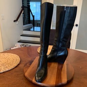 Via Spiga tall wedge heel leather boot